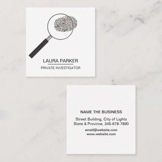 指プリント捜査官セキュリティ探偵 スクエア名刺 (正面/裏面)