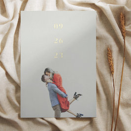 指ミニマル数結婚式日付の保存 箔招待状