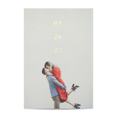 指ミニマル数結婚式日付の保存 箔招待状