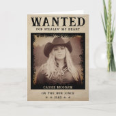 指名手配おもしろいのポスター夫妻ハッピーバースデー サンキューカード (正面)