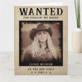 指名手配おもしろいのポスター夫妻ハッピーバースデー サンキューカード (正面)