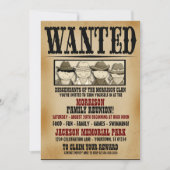 指名手配お洒落ポスターファミリー懇親会招待状 招待状 (正面)