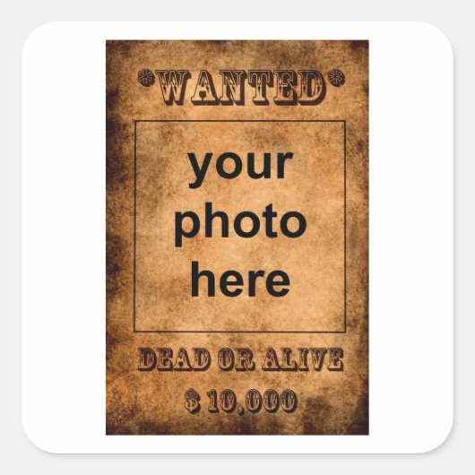 指名手配のシール スクエアシール (正面)