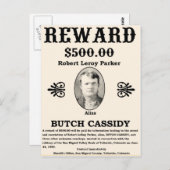 指名手配のバッチキャシディ ポストカード (正面/裏面)