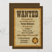 指名手配のベビーシャワー招待状 招待状 (正面/裏面)