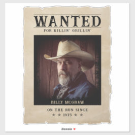 指名手配のポスターおもしろいヴィンテージ写真 シール