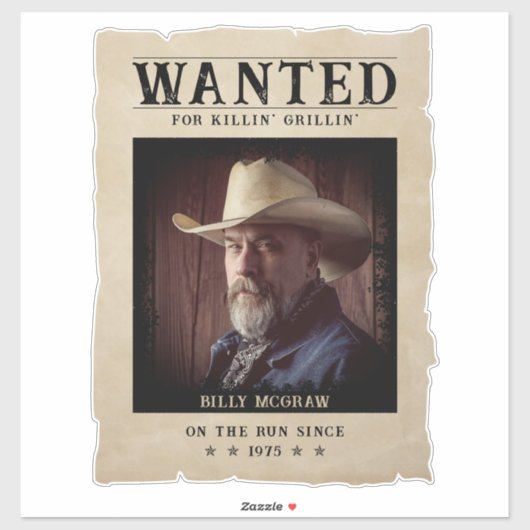 指名手配のポスターおもしろいヴィンテージ写真 シール (シート)