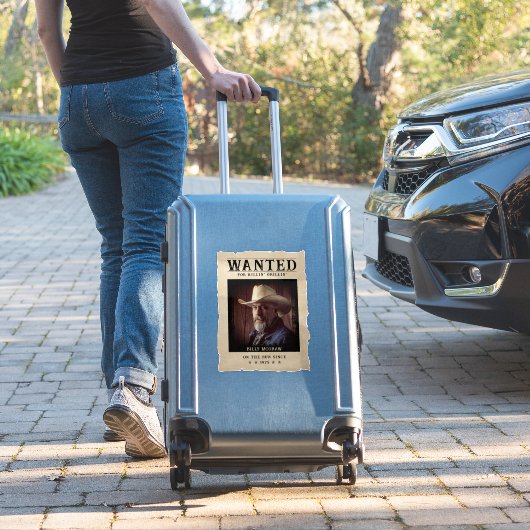 指名手配のポスターおもしろいヴィンテージ写真 シール (スーツケースインサイチュ)