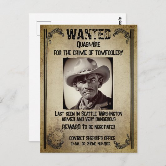 指名手配のポスターはがき ポストカード (正面/裏面)