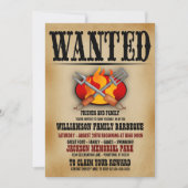 指名手配のポスターファミリーバーベキュー招待状 招待状 (正面)