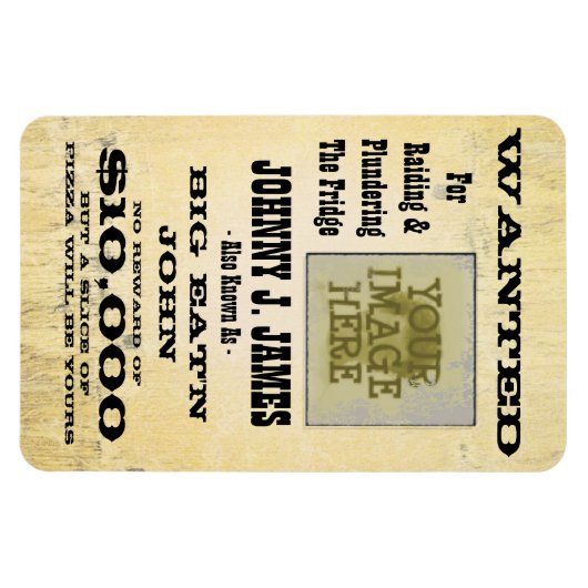 指名手配のポスター冷蔵庫用マグネットをおもしろいする マグネット (横)