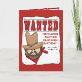 指名手配のポスター誕生日グリーティングカード カード (正面)