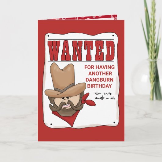 指名手配のポスター誕生日グリーティングカード カード (正面)