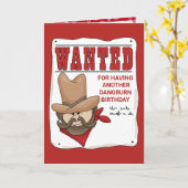 指名手配のポスター誕生日グリーティングカード カード (黄色い花)