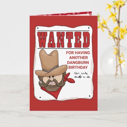 指名手配のポスター誕生日グリーティングカード カード (黄色い花)