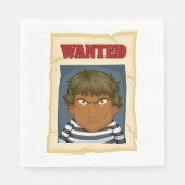 指名手配の人が囚人のナプキンを逃れた スタンダードランチョンナプキン (正面)