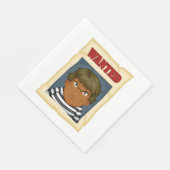 指名手配の人が囚人のナプキンを逃れた スタンダードランチョンナプキン (角)