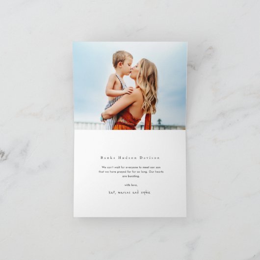 指名手配の最愛の採用ミニマル写真採用 案内状 (内部)