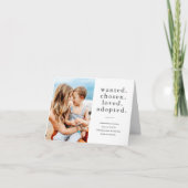 指名手配の最愛の採用ミニマル写真採用 案内状 (正面)