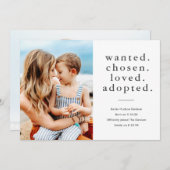 指名手配の最愛の採用ミニマル写真採用 案内状 (正面/裏面)