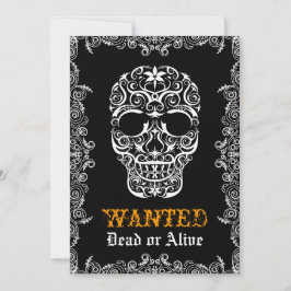 指名手配の死者またはアライブハロウィーンスカル招待状 招待状