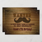 指名手配の西カウボーイムスタッシュ招待状 招待状 (正面/裏面)