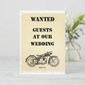 指名手配バイクもしくは自転車に乗る人結婚式招待状 招待状 (スタンド正面)