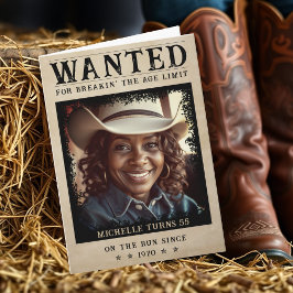 指名手配ポスターおもしろいシニアハッピーバースデー カード