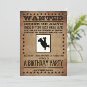 指名手配ポスターウェスタンクラシック誕生日招待状 招待状 (スタンド正面)