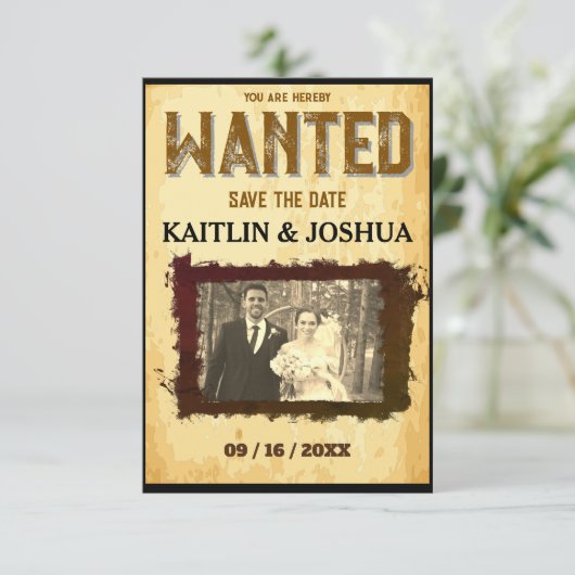 指名手配ポスター💍ウェスタンテーマ結婚ズの写真 セーブザデート (スタンド正面)