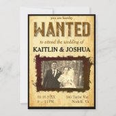 指名手配ポスター💍ウェスタンテーマ結婚ズの写真 招待状 (正面)