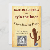 指名手配ポスター💍ウェスタンテーマ結婚ズの写真 招待状 (裏面)