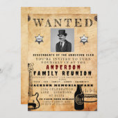 指名手配ポスターファミリー懇親会バーベキュー招待状 招待状 (正面/裏面)