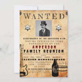 指名手配ポスターファミリー懇親会バーベキュー招待状 招待状