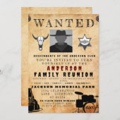 指名手配ポスターファミリー懇親会バーベキュー招待状 招待状 (正面/裏面)