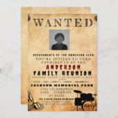 指名手配ポスターファミリー懇親会バーベキュー招待状 招待状 (正面/裏面)