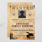 指名手配ポスターファミリー懇親会バーベキュー招待状 招待状 (正面/裏面)