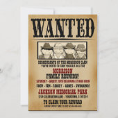 指名手配ポスターファミリー懇親会バーベキュー招待状 招待状 (正面)