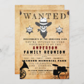 指名手配ポスターファミリー懇親会バーベキュー招待状 招待状 (正面/裏面)