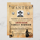 指名手配ポスターファミリー懇親会バーベキュー招待状 招待状 (正面/裏面)