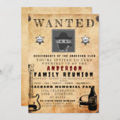 指名手配ポスターファミリー懇親会バーベキュー招待状 招待状 (正面/裏面)