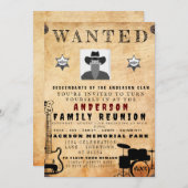 指名手配ポスターファミリー懇親会バーベキュー招待状 招待状 (正面/裏面)