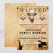 指名手配ポスターファミリー懇親会バーベキュー招待状 招待状 (正面/裏面)