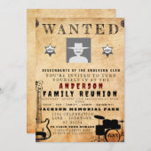 指名手配ポスターファミリー懇親会バーベキュー招待状 招待状 (正面/裏面)