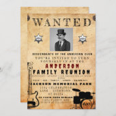 指名手配ポスターファミリー懇親会バーベキュー招待状 招待状 (正面/裏面)