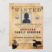 指名手配ポスターファミリー懇親会バーベキュー招待状 招待状 (正面/裏面)