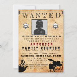 指名手配ポスターファミリー懇親会バーベキュー招待状 招待状