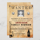 指名手配ポスターファミリー懇親会バーベキュー招待状 招待状 (正面/裏面)