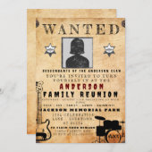 指名手配ポスターファミリー懇親会バーベキュー招待状 招待状 (正面/裏面)