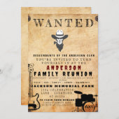 指名手配ポスターファミリー懇親会バーベキュー招待状 招待状 (正面/裏面)